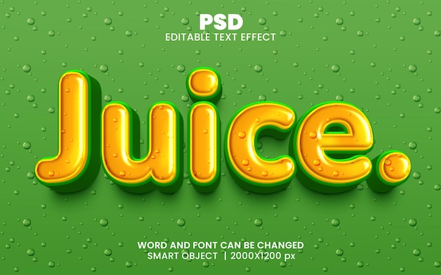 PSD juice 3d editable photoshop text effect style with background