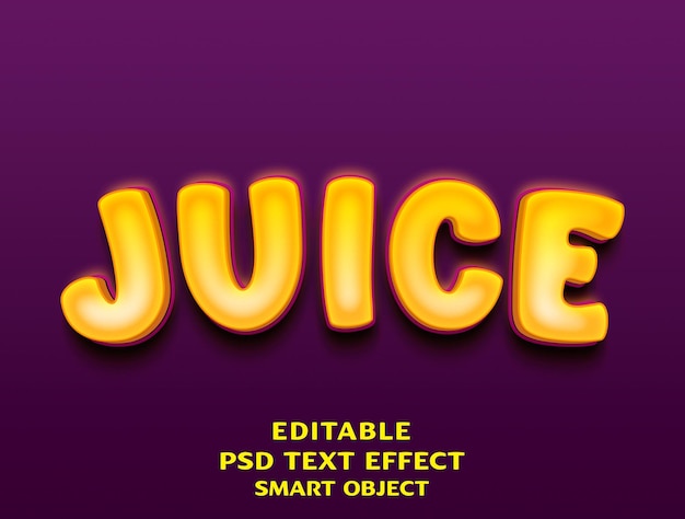 juice 3d text effect design