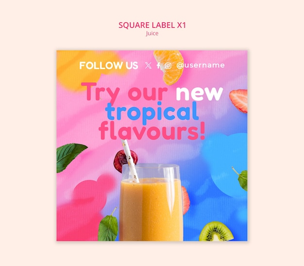 PSD juice banner template design