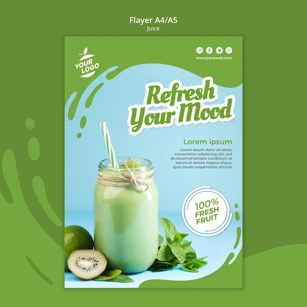 Juice bar flyer template