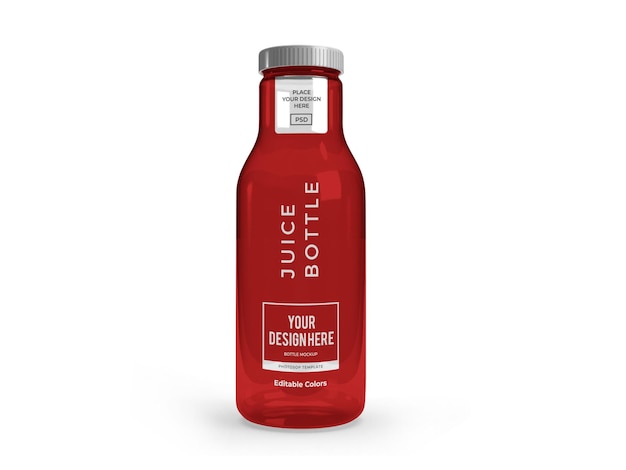 Juice Bottle Mockup Template Isolated