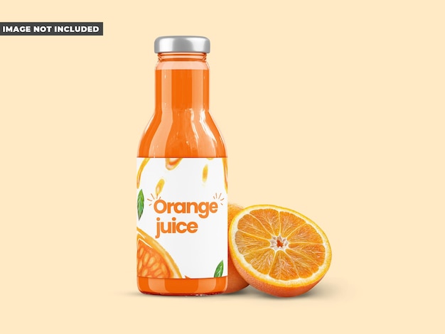 PSD juice bottle with label mockup front view