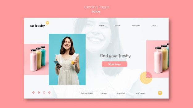 Juice landing page web template