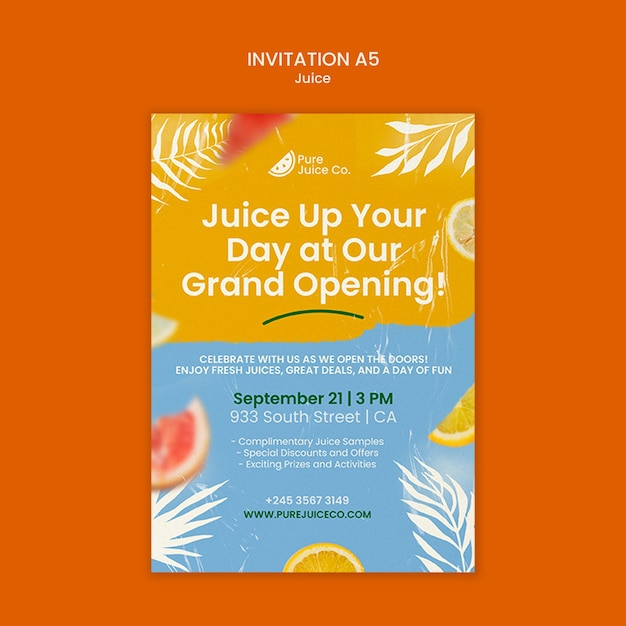 Juice template design