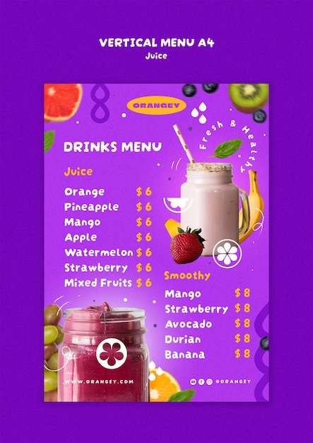 Juice template design