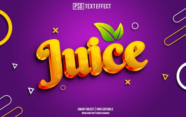 PSD juice text effect font editable typography 3d text