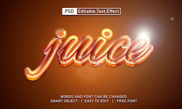 PSD juice text style effect psd editable template