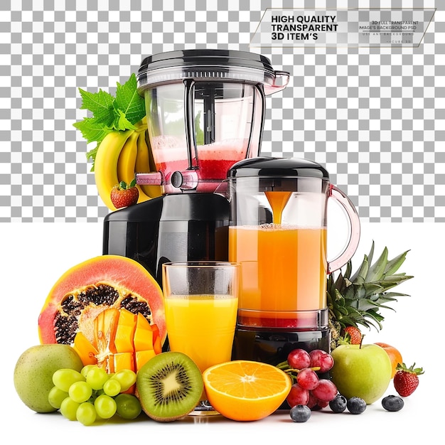 PSD juicer an appliance used for extracting juice from fruits on transparent background