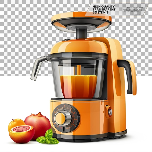 PSD juicer an appliance used for extracting juice from fruits on transparent background