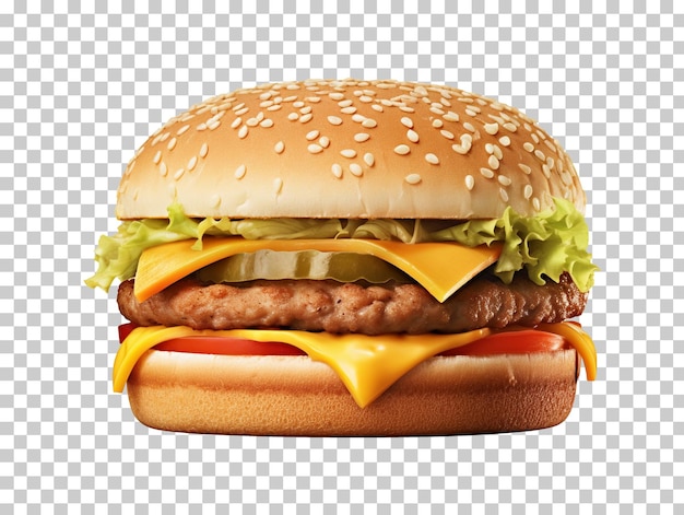 Juicy hamburger isolated on transparent background png psd