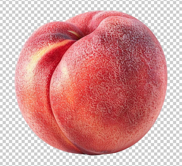 PSD juicy whole peach with velvet skin isolated on transparent background