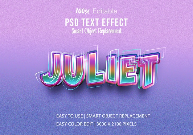 Juliet Font Style Text Effect Editable