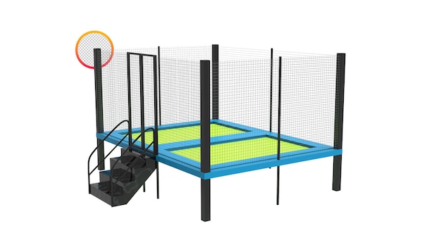 PSD jumping trampoline on transparent background 3d render