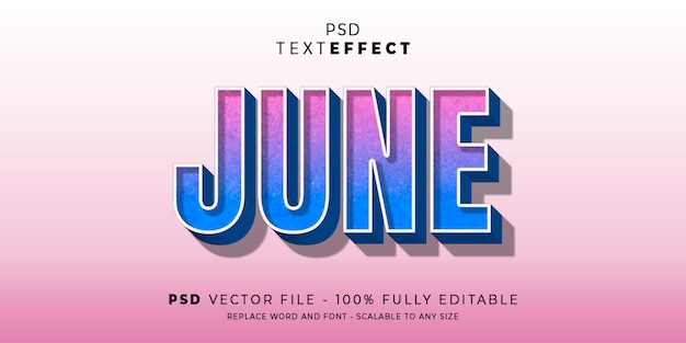 June text and font effect style editable template