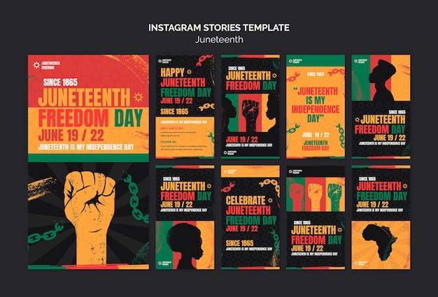 Juneteenth celebration instagram stories collection