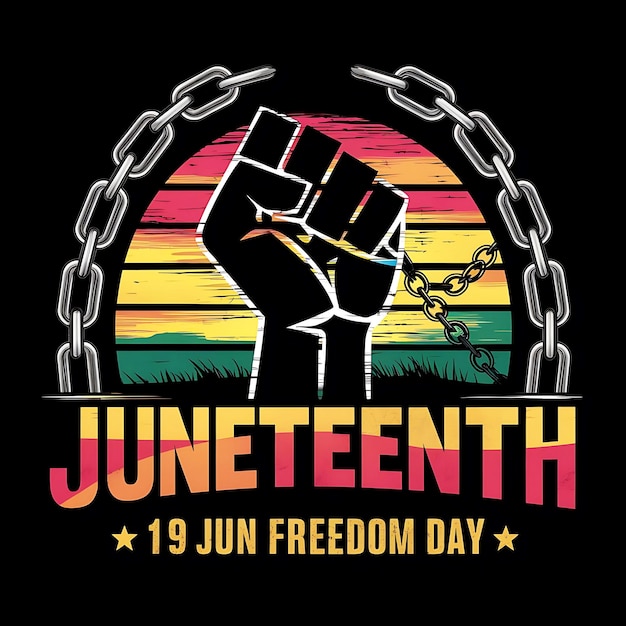 PSD juneteenth freedom day background design for african american history