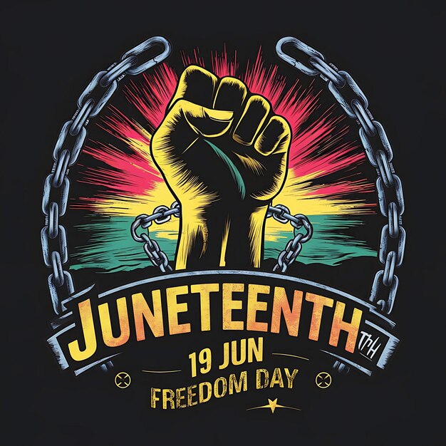 PSD juneteenth freedom day background design for african american history