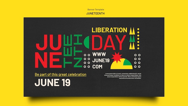 PSD juneteenth horizontal banner template