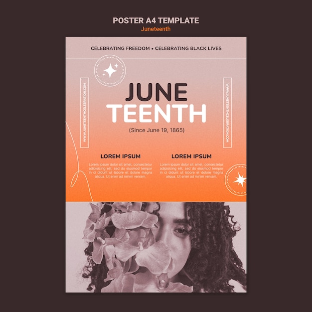 Juneteenth vertical poster template