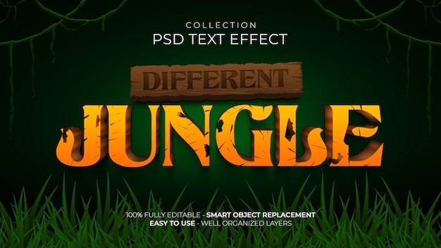 Jungle 3d custom text effect