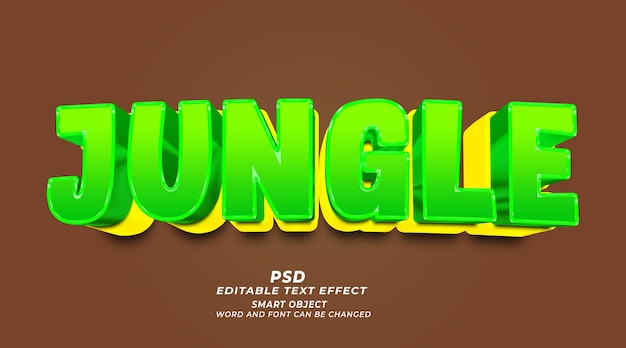 Jungle 3d editable text effect photoshop template