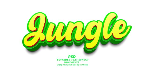 PSD jungle 3d editable text effect photoshop template