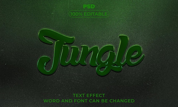 Jungle 3d editable text effect style with background