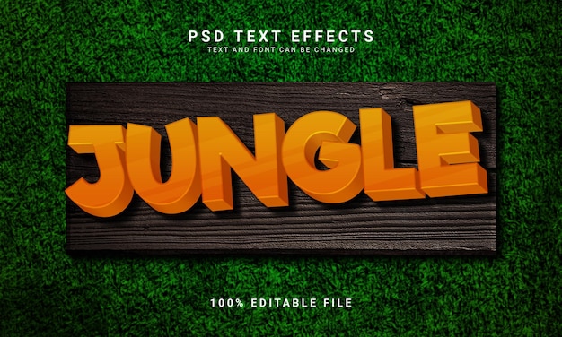 PSD jungle 3d editable text effect