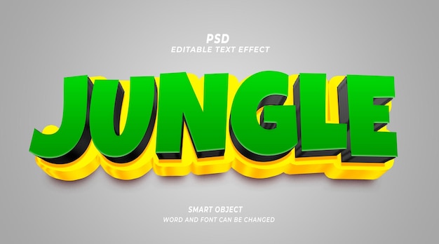 Jungle 3d editable text style photoshop template