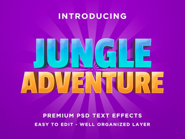 Jungle Adventure - 3d Text Effect PSD Template