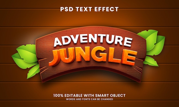 Jungle adventure text effect template