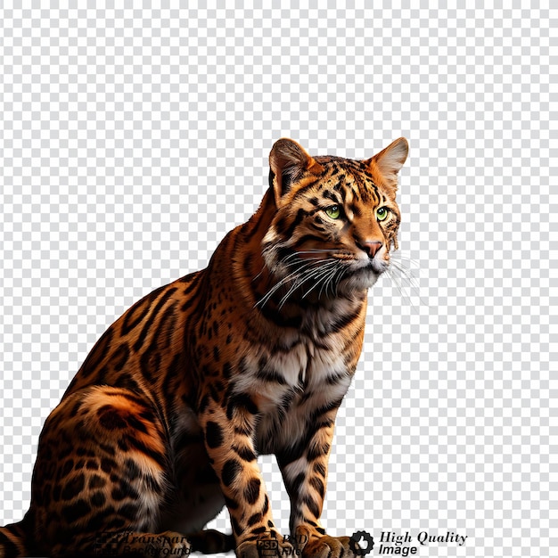 jungle cat isolated on transparent background