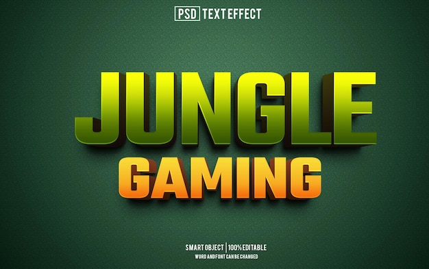 jungle gaming text effect font editable typography 3d text