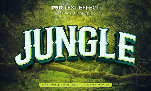 PSD jungle text effect with futuristic and modern style