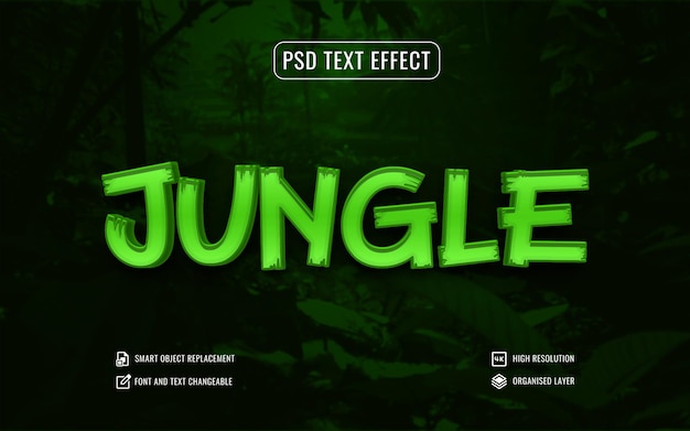 jungle text effect with green forest background