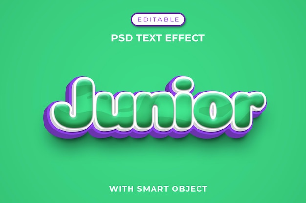 Junior editable text effect template