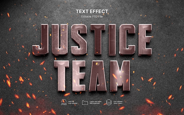 PSD justice text effect