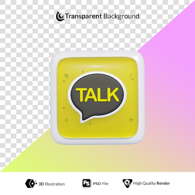 Kakao Talk Logo Social Media Icon 3D Illustration