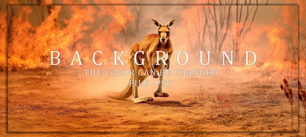 PSD kangaroo fleeing from a bushfire