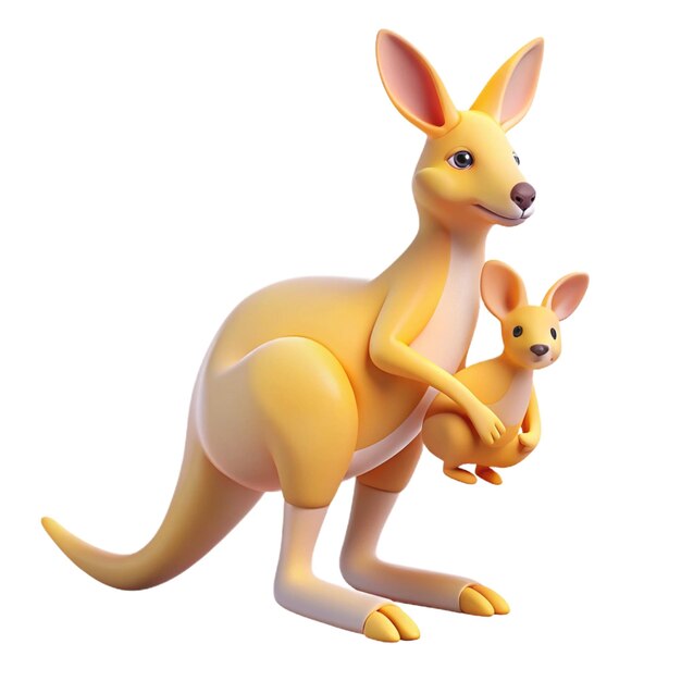 PSD a kangaroo and a kangaroo are standing together