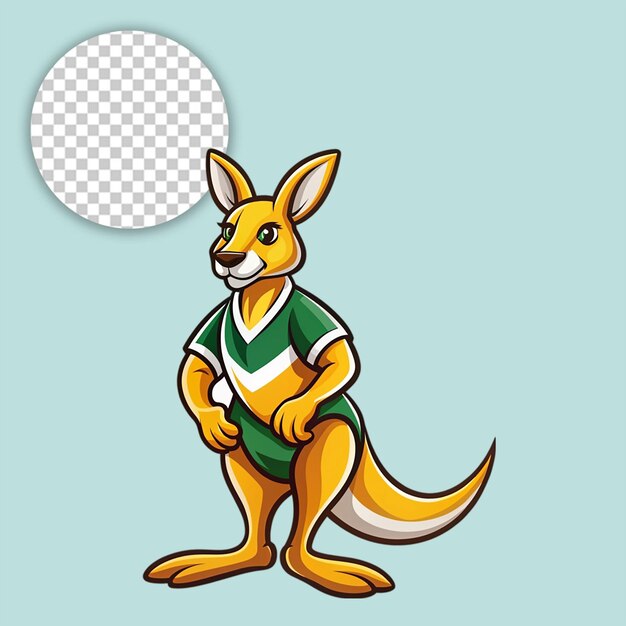 PSD kangaroo standing on transparent background