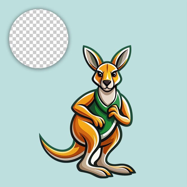 PSD kangaroo standing on transparent background