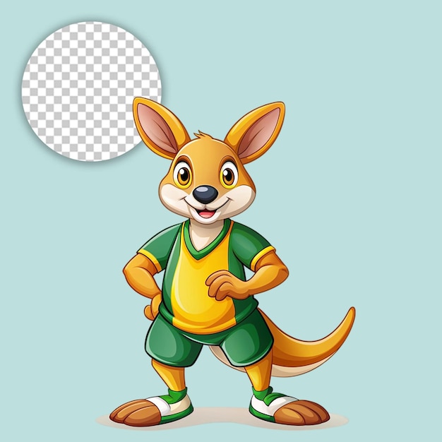 PSD kangaroo standing on transparent background