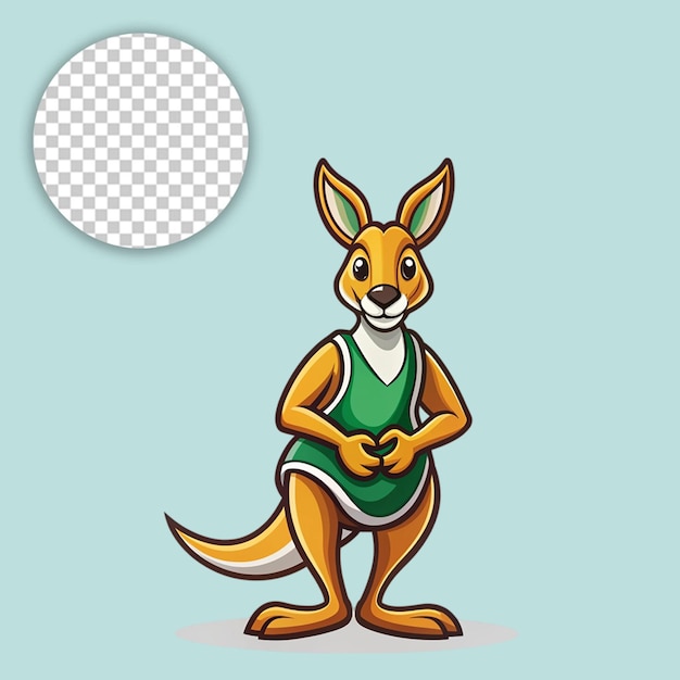 PSD kangaroo standing on transparent background