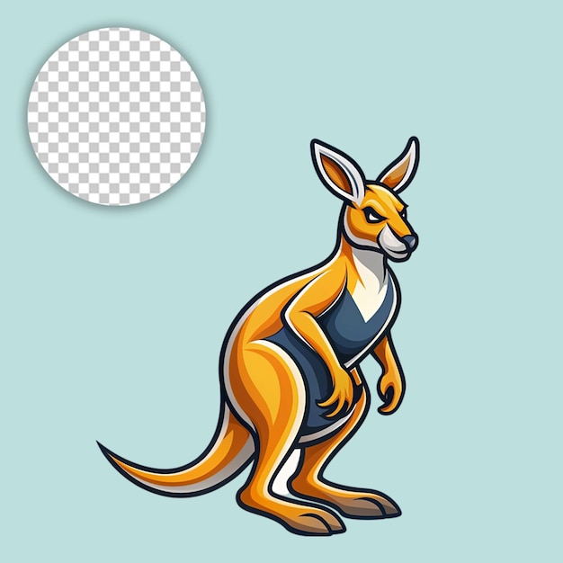 PSD kangaroo standing on transparent background