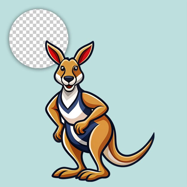 PSD kangaroo standing on transparent background