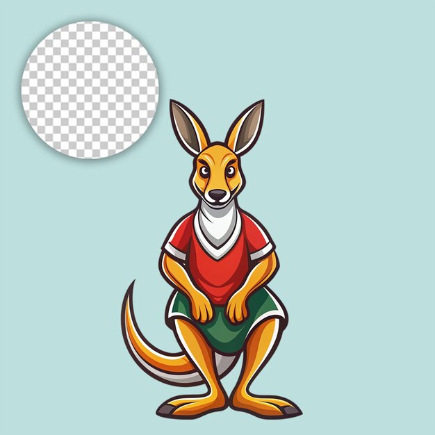 PSD kangaroo standing on transparent background