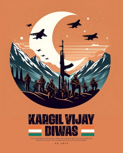 PSD kargil vijay diwas 26th july india celebration social media post template banner