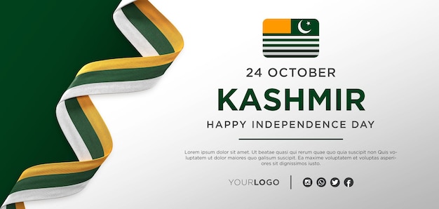 Kashmir National Independence Day Celebration Banner, National Anniversary