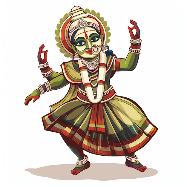 PSD kathakali character indian illustration